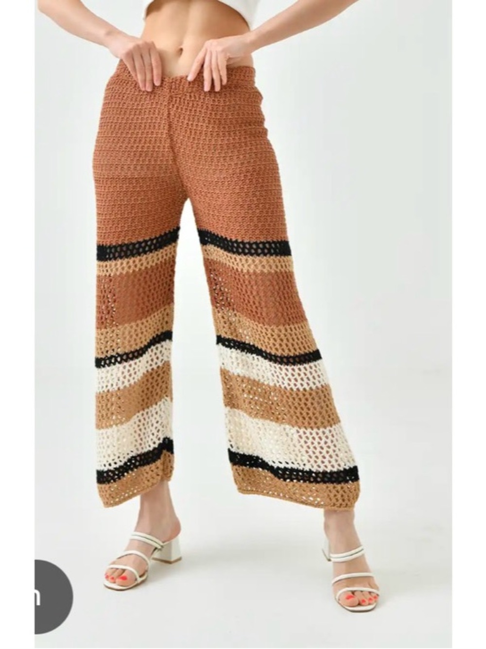 NWOT Zara Crocheted Knit Carrot Cut Cropped Pants Size Medium